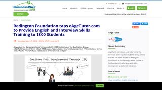 
                            7. Redington Foundation taps eAgeTutor.com to provide English and ...