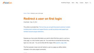 
                            10. Redirect a user on first login - RocketGeek