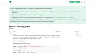 
                            4. Redirect after logging in - Get Help - Vue Forum