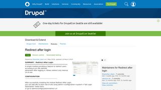 
                            4. Redirect after login | Drupal.org