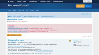 
                            3. Redirect after Login - Joomla! Forum - community, help and support