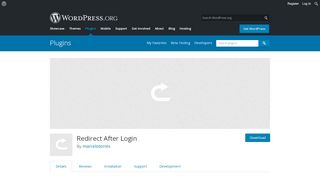 
                            3. Redirect After Login | WordPress.org