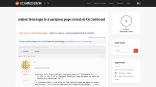 
                            9. redirect from login to a wordpress page instead de CA Dashboard ...