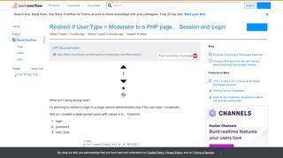 
                            12. Redirect If User Type = Moderator to a PHP page.... Session and ...