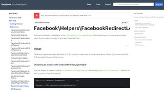 
                            5. Redirect Login Helper - Web SDKs - Facebook for Developers