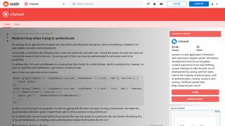 
                            5. Redirect loop when trying to authenticate : laravel - Reddit