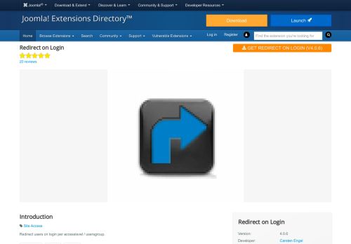 
                            2. Redirect on Login, by Carsten Engel - Joomla Extension Directory