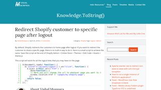 
                            13. Redirect Shopify customer to specific page after logout - Vishal Monpara