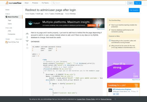 
                            3. Redirect to admin/user page after login - Stack Overflow