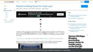 
                            9. Redirect to Settings Screen for Twitter Login - Stack Overflow