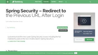 
                            3. Redirect to the Previous URL After Login with Spring Security | Baeldung