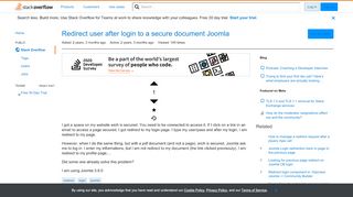 
                            3. Redirect user after login to a secure document Joomla - Stack Overflow