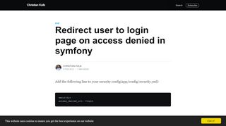 
                            12. Redirect user to login page on access denied in symfony - Liplex
