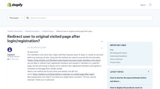 
                            5. Redirect user to original visited page after login... - Shopify Community