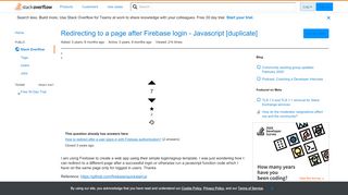
                            1. Redirecting to a page after Firebase login - Javascript - Stack ...