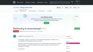 
                            2. Redirecting to accounts/login · Issue #121 · jazzband/django-oauth ...