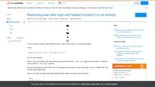
                            1. Redirecting user after login with header(