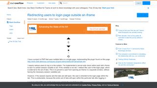 
                            2. Redirecting users to login page outside an iframe - Stack Overflow