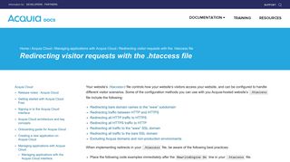 
                            8. Redirecting visitor requests with the .htaccess file — Acquia Help Center
