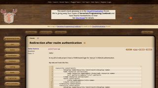 
                            3. Redirection after realm authentication (JSF forum at Coderanch)