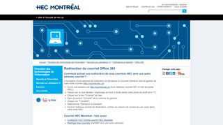 
                            3. Redirection du courriel Office 365 - HEC Montréal