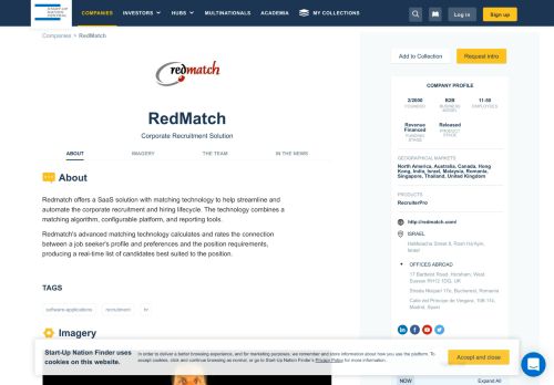 
                            12. RedMatch Corporate Recruitment Solution - Start-Up Nation Finder