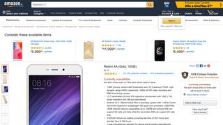 
                            12. Redmi 4A (Gold, 16GB) - Amazon.in