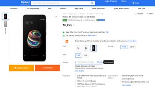 
                            7. Redmi 5A (Black, 16GB) Online at Best Price with Great ... - Flipkart