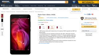 
                            11. Redmi Note 4 (Black, 64GB): Amazon.in: Electronics