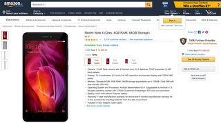 
                            6. Redmi Note 4 (Grey, 4GB RAM, 64GB Storage): Amazon.in: Electronics
