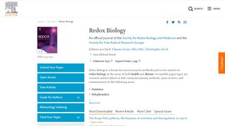
                            8. Redox Biology - Journal - Elsevier