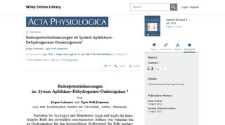 
                            11. Redoxpotentialmessungen im System Apfelsäure‐Dehydrogenase ...