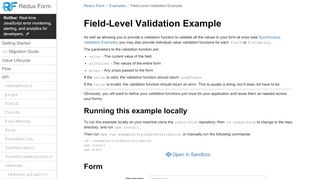 
                            8. Redux Form - Field-Level Validation Example