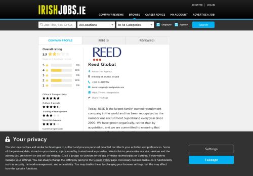 
                            9. Reed Global Jobs and Reviews on Irishjobs.ie