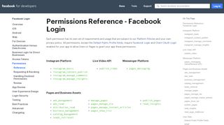
                            5. Reference - Facebook Login - Facebook for Developers