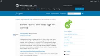 
                            7. Referer redirect after failed login not working | WordPress.org