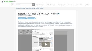 
                            3. Referral Partner Center Overview | Infusionsoft by Keap