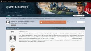 
                            4. Referral system doesn't work - Bug Reports - World of Warships ...