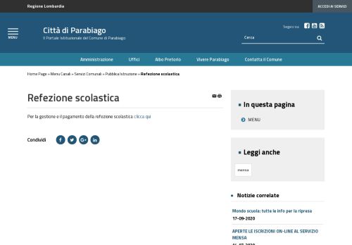 
                            4. Refezione scolastica - Comune di Parabiago (MI)