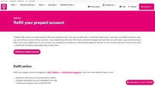 
                            2. Refill your prepaid account | T-Mobile Support