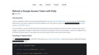 
                            10. Refresh a Google Access Token with Polly • Jerrie Pelser's Blog