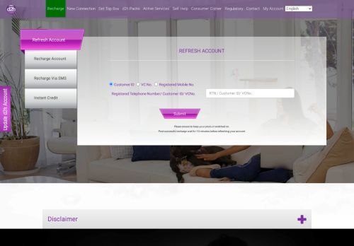 
                            3. Refresh Account if you Cannot see the recharge | d2h DTH Service