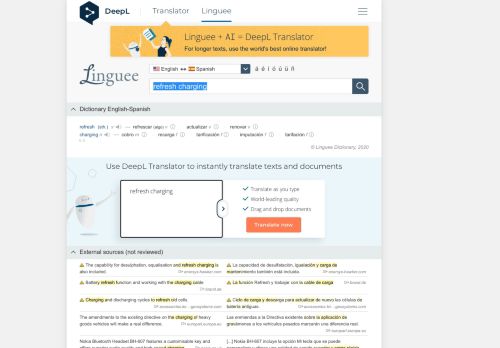 
                            10. refresh charging - Spanish translation – Linguee