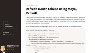 
                            13. Refresh OAuth tokens using Moya, RxSwift - Sapan Diwakar