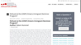 
                            12. Refused at the (OINP) Ontario Immigrant Nominee Program? - MSK ...