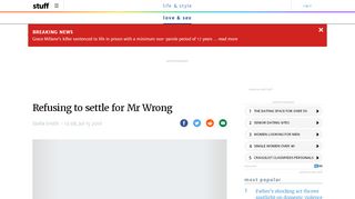 
                            10. Refusing to settle for Mr Wrong | Stuff.co.nz