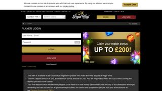 
                            3. Regal Win Casino - Online Casino - Log in