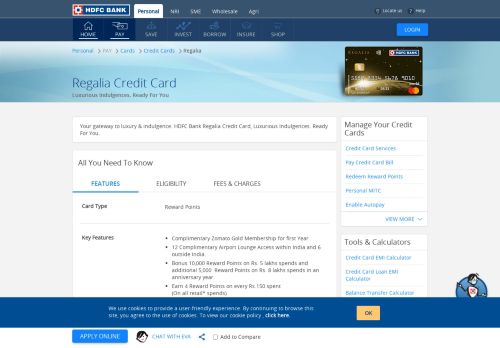
                            12. Regalia Credit Card - The Luxury Credit Card | HDFC Bank