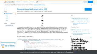 
                            1. Regarding android server error 500 - Stack Overflow