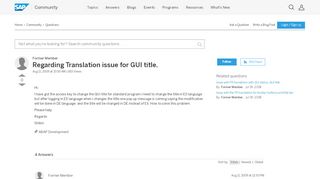 
                            4. Regarding Translation issue for GUI title. - archive SAP